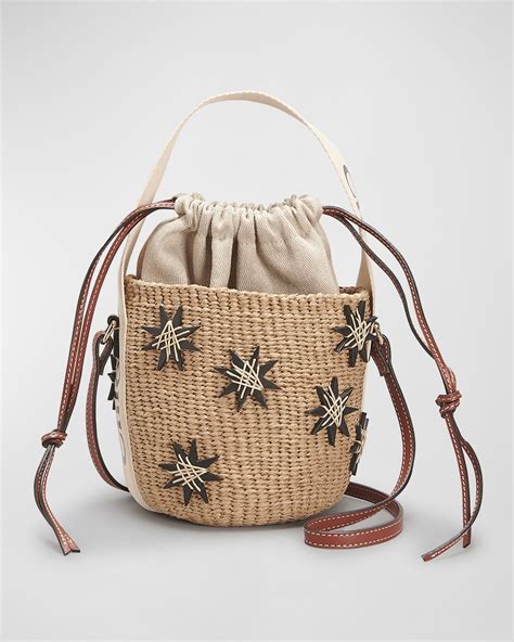 chloe mini bucket bag|chloe raffia bucket bag.